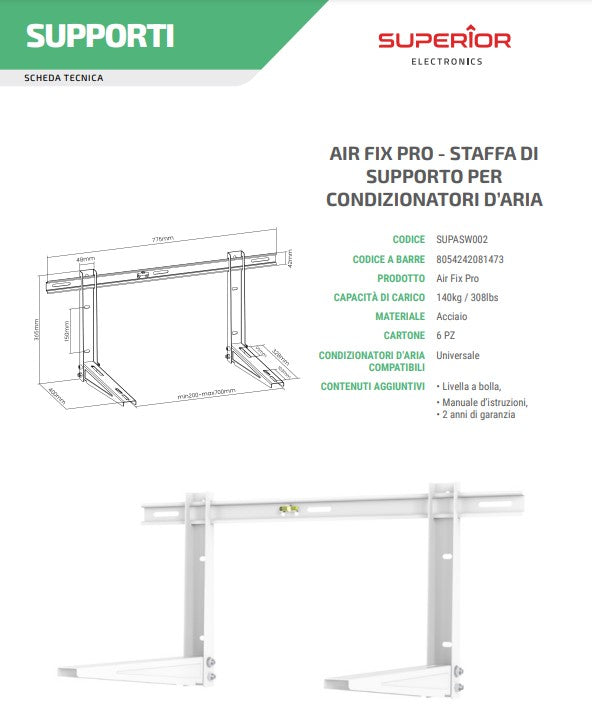 Superior Staffa Cond.d'AriaUniversale AirFix Pro 140g SUPSAW002