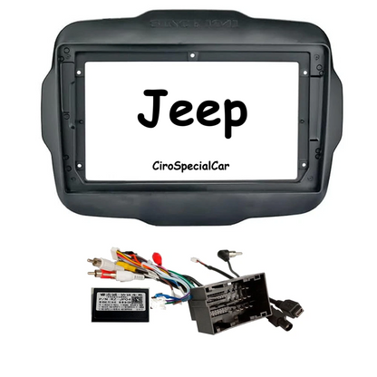 Mascherina adattatore autoradio 9" per JEEP Renegade 2016+ doppio DIN